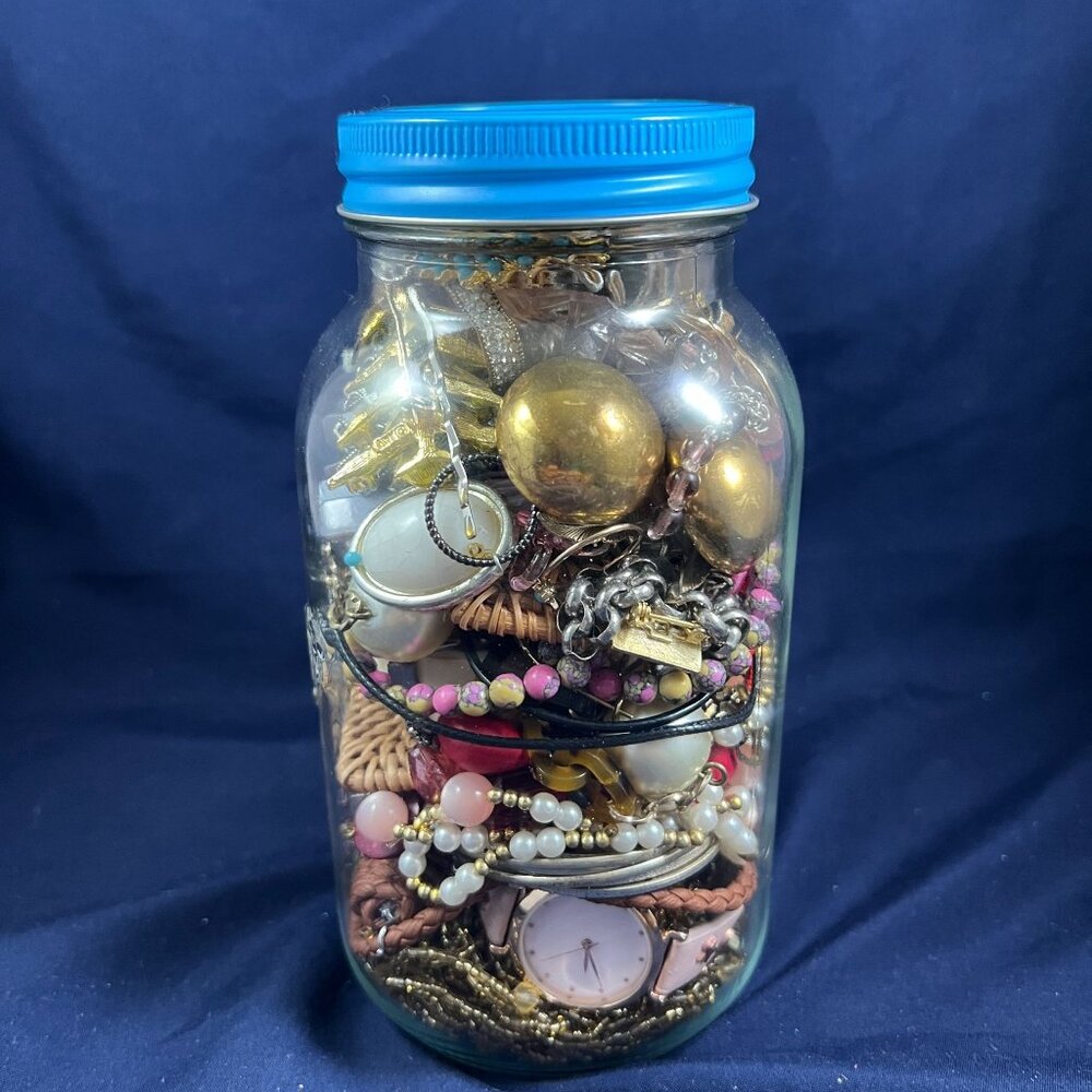Mixed Craft Jewelry Lot 2+ lbs For Projects & Repurposing - Jar Not Included - Picture 4 of 4